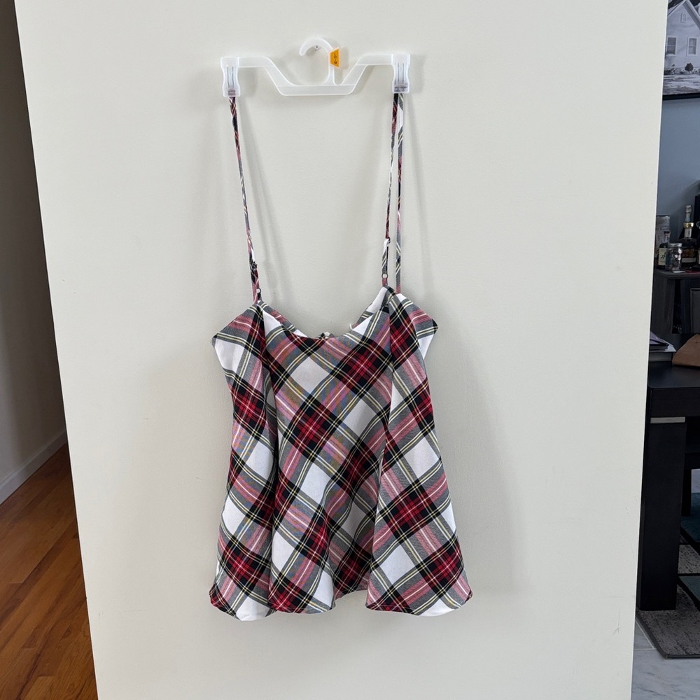 YOINS Plaid Suspender Skirt